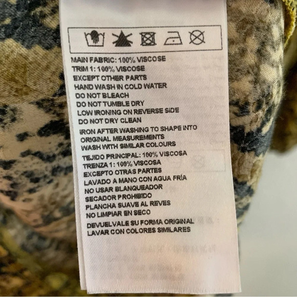 Ba&sh Sym Animal Print Ruffle Mini Dress Ochre Sz XS - Picture 6 of 6